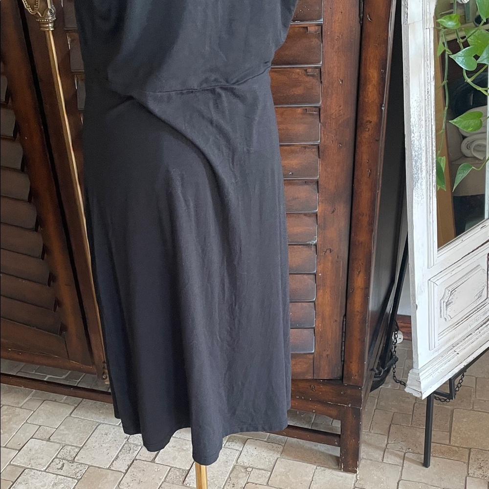 Athleta Black Modal Rouched Dress Large - Picture 6 of 9
